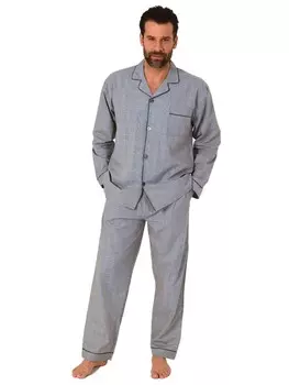 Пижама NORMANN Gewebte durchknpfbare Streifen, темно-серый