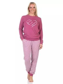 Пижама NORMANN Interlock langarm Bndchen Herzmotiv, красный