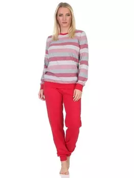 Пижама NORMANN langarm Bndchen Blockstreifen, розовый