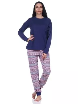 Пижама NORMANN langarm Bndchen Ethnolook, темно-синий