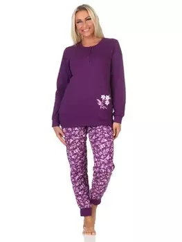 Пижама NORMANN langarm Bndchen Kuschel interlock, цвет beere