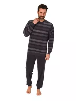 Пижама NORMANN Langarm Frottee Bndchen, темно-серый