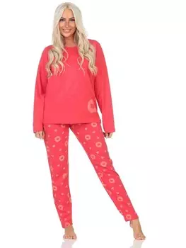 Пижама NORMANN langarm Herz Tupfen Punkte, красный
