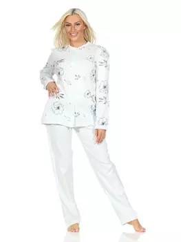 Пижама NORMANN Langarm Interlock Langarm Florale Optik durchknpfen, голубой