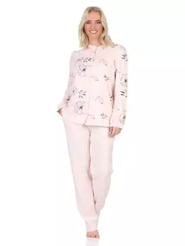 Пижама NORMANN Langarm Interlock Langarm Florale Optik durchknpfen, розовый