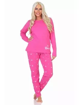 Пижама NORMANN langarm Krone Motiv, розовый