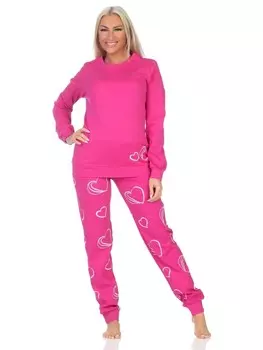Пижама NORMANN Langarm Kuschel Interlock Langarm Herz Optik, розовый