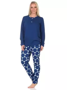Пижама NORMANN Langarm Tupfen Punkte Optik, синий