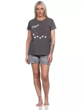 Пижама NORMANN Shorty Katzen, темно-серый