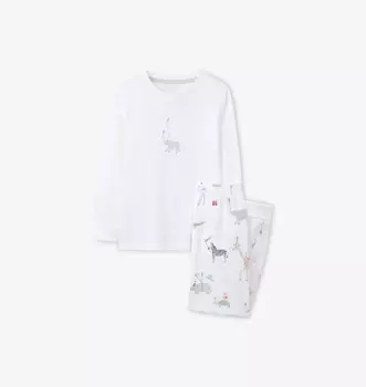 Пижама Party Animals облегающего кроя из органического хлопка для детей от 1 до 6 лет The Little White Company, мультиколор