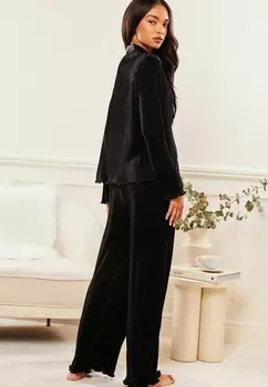 Пижама PLISSE SET Lipsy, черный