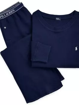 Пижама Polo Ralph Lauren Club Waffle, темно-синий
