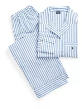 Пижама Polo Ralph Lauren Long Sleeve PJ Set - Shirting Stripes, цвет Light blue/White