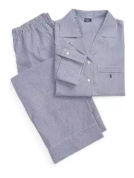 Пижама Polo Ralph Lauren Pajama Shirting Stripes, цвет blue/white