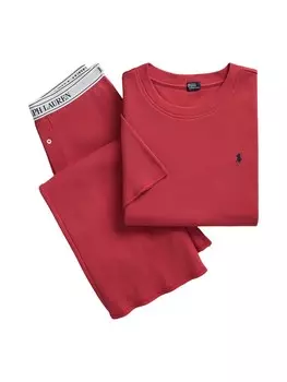 Пижама Polo Ralph Lauren Short Sleeve Shirt & Pant Set - Club Waffle, красный