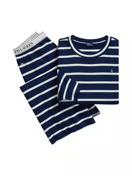 Пижама Polo Ralph Lauren Sweatshirt & Wide Leg Set - Club Terry, темно-синий