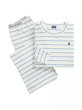 Пижама Polo Ralph Lauren Sweatshirt & Wide Leg Set - Club Terry, белый