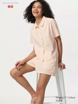 Пижама (полосатая) Uniqlo, розовый