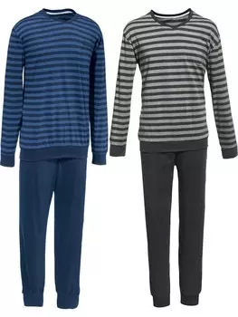 Пижама REDBEST 2er Pack, цвет blau/hellgrau-anthrazit meliert