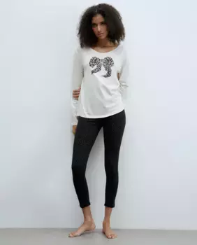 Пижама с бантом Sfera, черный