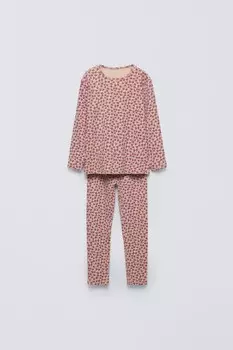 пижама с цветами ZARA, бордо