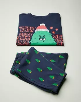 пижама с деревьем ZARA, синий