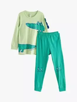 Пижама с детским динозавром Lindex, зеленый