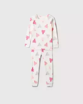 Пижама с длинными рукавами и длинными брюками для девочек с принтом Gap, розовый