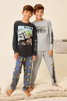 Пижама с длинными рукавами из 100% хлопка, 2 шт в упаковке (3 14 лет) Next, серый