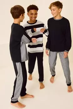 Пижама с длинными рукавами из 100% хлопка, 3 шт в упаковке (3 16 лет) Next, охра