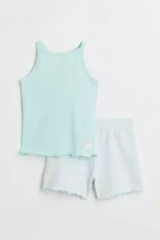 Пижама с футболкой и шортами H&M, светло-розовый