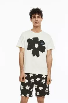 Пижама с футболкой и шортами H&amp;M, крем/продолжай расти