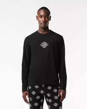 Пижама с футболкой с длинным рукавом Lacoste, черный