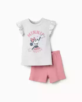 Пижама с короткими рукавами для девочки с мотивом Минни и Дэйси Zippy, светло-серый