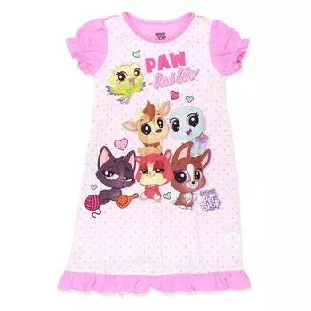 Пижама с короткими рукавами и короткими рукавами для девочек Littlest Pet Shop Lps, мультиколор