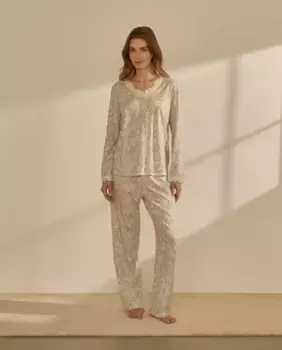 Пижама с кружевной отделкой nfasis, серый