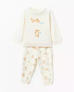 Пижама с лисёнком Sfera, бежевый