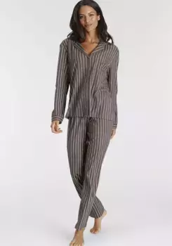 Пижама S.Oliver (2 шт.), с красивым узором, антрацит