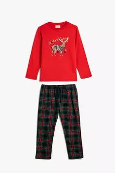 Пижама с принтом Koton, красный