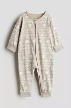 Пижама с рисунком H&M, бежевый