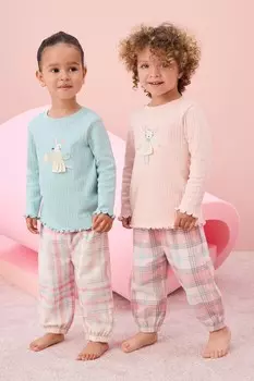 Пижама с тканым дном, 2 шт в упаковке (9 мес 10 лет) Next, розовый