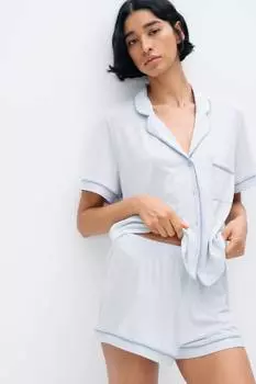 Пижама с топом и шортами H&M, голубой