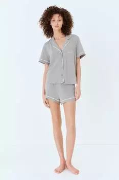 Пижама с топом и шортами H&M, зеленый