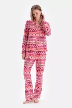 Пижама с узором из модала и сердечек Dagi, розовый