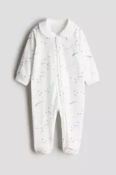 Пижама с воротником и молнией спереди H&M, мультиколор