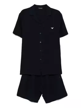 Пижама с вышитым логотипом Emporio Armani, синий