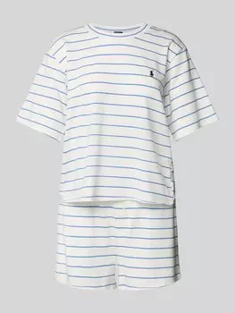 Пижама с вышитым логотипом и эластичным поясом с логотипом Polo Ralph Lauren, кремовый