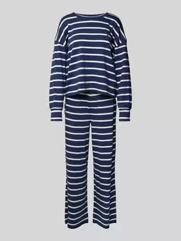 Пижама с вышитым логотипом и эластичным поясом с логотипом Polo Ralph Lauren, темно-синий