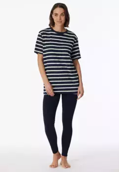 Пижама Schiesser "Casual Essentials" (2 шт.), удлинённого кроя и модных полосок, синий