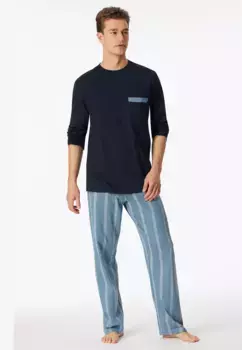 Пижама Schiesser "Comfort Nightwear" (2 шт.), с V-образным вырезом и накладным нагрудным карманом, цвет Admiral